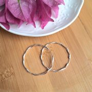 Argola Prata 925 Torcida 3,5cm di�metro 1mm espessura