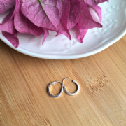 Argola Prata 925 Acabamento Quadrado 0,9cm di�metro 1mm espessura