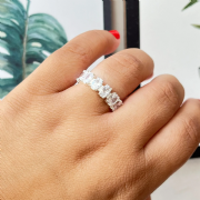 Anel Prata 925 7Zirc�nias Oval Color