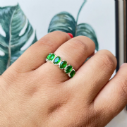 Anel Prata 925 7Zirc�nias Oval Color