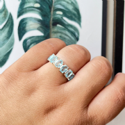 Anel Prata 925 7Zirc�nias Oval Color