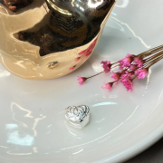 Berloque Prata 925 Passante Cora��o em Forma de Rosa