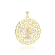 Pingente Dourado Mandala Divino Esprito Santo