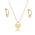 Conjunto Dourado Corao Cadeadinho